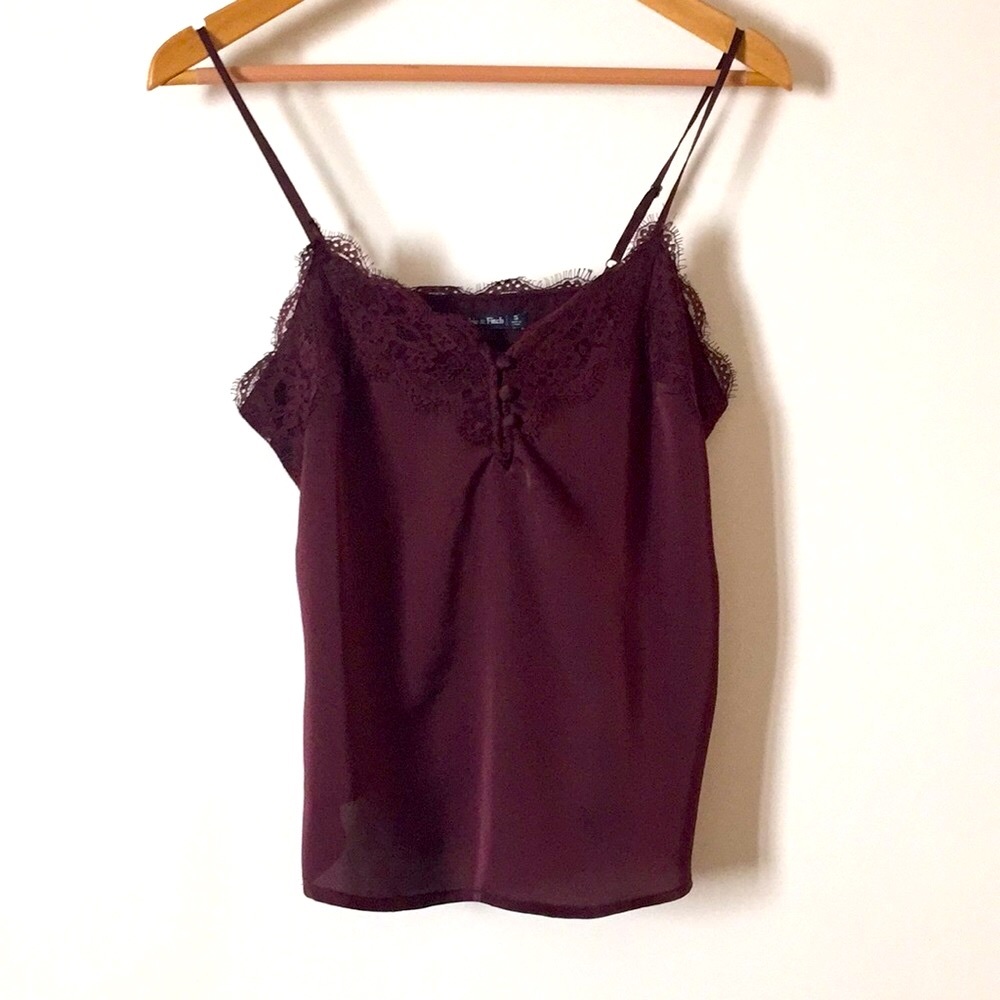 Abercrombie and Fitch Burgundy Satin Blouse